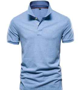 Alta calidad 100% algodón Casual manga corta para Polo transpirable tejido patrón sólido diseño personalizado Jersey impreso - Product Image 3