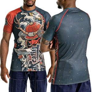 Nouvelle mode sublimation MMA Anime Rashguard respirant chemises de compression à manches courtes USA taille Logo personnalisé Rash Guard pour hommes - Product Image 1