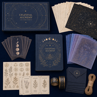 LABON - Kit de Inicio para Diario Personalizado A5 Celestial Alchemy, Cuaderno de Tapa Dura para Regalo, Diario, Oficina, Escuela