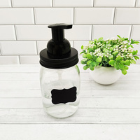 Couvercle de pot Mason noir personnalisé en acier inoxydable de 70 MM avec distributeur de pompe à mousse en plastique noir en Stock