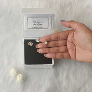 ต่างหูแฟชั่นดอกกุหลาบสีทอง - Product Image 1