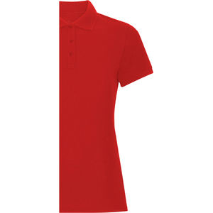 เสื้อเชิ้ตผู้หญิงผ้าฝ้ายแท้ 100% สไตล์อังกฤษ แขนสั้น สีแดง ระบายอากาศได้ดี เป็นมิตรกับสิ่งแวดล้อม โลโก้ปั๊มนูนด้านหน้า ผ้าถัก - Product Image 5