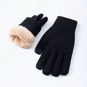 OEM logotipo personalizado bordado Diseño impreso cálido otoño e invierno de los hombres más <span class=keywords><strong>terciopelo</strong></span> grande grueso estudiante deportes al aire libre guantes - Product Image 1