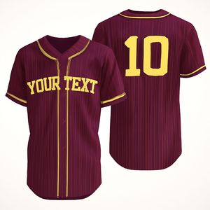 Maillot de baseball imprimé personnalisé avec logo brodé avec numéros Chemises de baseball pour hommes - Product Image 4
