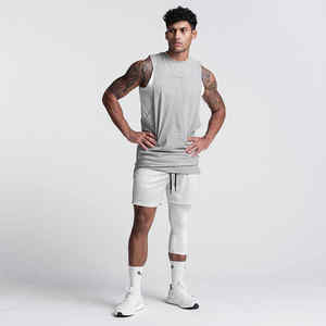 Camiseta sin mangas deportiva de verano de talla grande para hombre, Chaleco de punto transpirable de secado rápido con estampado de Color sólido para entrenamiento de gimnasio - Product Image 2