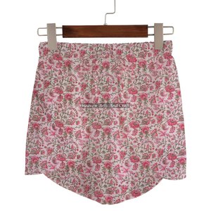 Cotton Lightweight Voile Hand Block Print Style Wrap Shorts Soft Sleep Wear Custom Handmade Wrap Shorts Pants Cotton Drawstring - Product Image 1