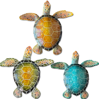 Vente en gros de souvenirs personnalisés de plage océan tortue décorative maison figurine de tortue de mer en résine statue de tortue bleue