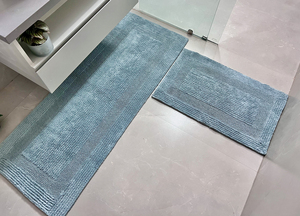 Luxury Reversible Ultra Soft Bath Mat Cotton <b>Absorbent</b> Non-Slip Bathroom Rug for Floor Tub Shower Machine Washable Home Hotel - Product Image 2