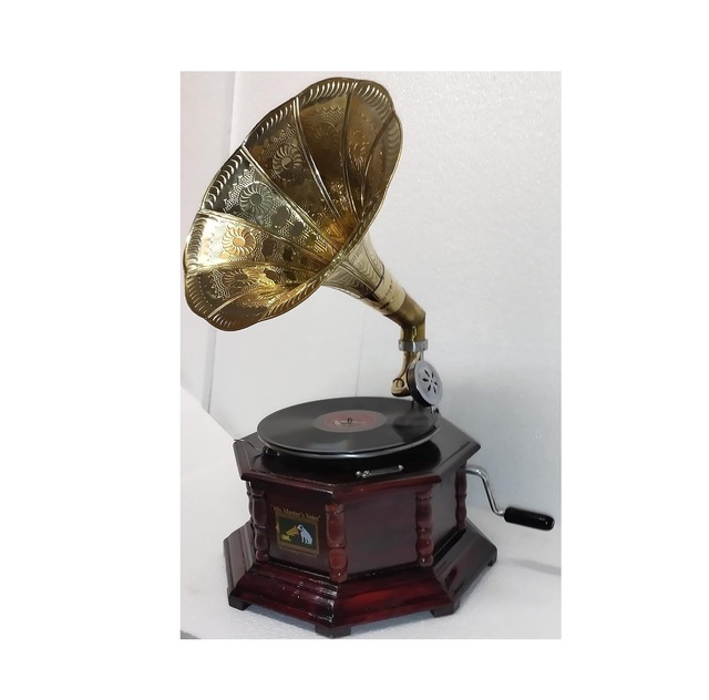 Promotional High Quality Modern Popular Coastal Design Ceramic Turntable Player Retro Gramophone Musical Instrument Home