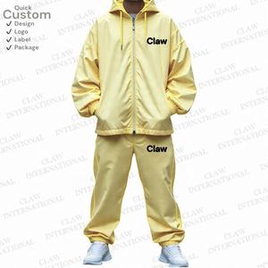 Survêtement coupe-vent en nylon unisexe Ensemble 2 pièces coupe-vent surdimensionné Veste et pantalon coupe-vent pour hommes et femmes - Product Image 2