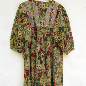 2023 Wholesale Collection Tie Dye Long Kaftan V-neck Half Sleeves Rayon Fabric <b>Loose</b> <b>Fitting</b> <b>Dress</b> with Side Slit Spring Kaftans - Product Image 1