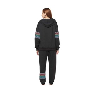Alta calidad mujer moda Casual invierno cálido polar Sherpa forrado pulóver chándales sudadera chándal con diseños propios tr - Product Image 5