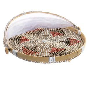 ผลิตภัณฑ์ใหม่ Handwoven รอบหญ้าทะเลฝาครอบอาหารที่มีเต็นท์สำหรับปกป้องอาหารจากเวียดนาม - Product Image 3