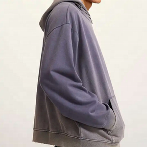 Sun faded distressed streetwear fabricantes de ropa personalizada lavado destruido Cultivo de gran tamaño boxy fit hombres con capucha de gran tamaño - Product Image 3