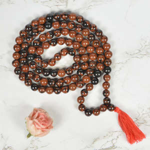 Collier Mala en Obsidienne Acajou - Bijou en Pierre Naturelle pour l'Équilibrage et la Protection - Product Image 2