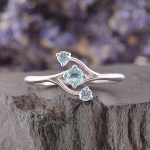 แหวนเงินสเตอร์ลิง925สไตล์โบโฮประดับพลอยบุษราคัมทำด้วยมือเครื่องประดับของขวัญแต่งงานสำหรับผู้หญิงสำหรับงานเลี้ยง - Product Image 1