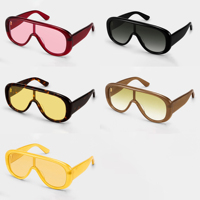 LBASHADES Lunettes de soleil tendance surdimensionnées Y2K, protection UV400, pour femmes et hommes, logo personnalisé, verres monobloc, OEM ODM