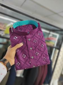 Nueva colección de tela de algodón suave puro con bordado Mirror Work Kurt a para hombres - Product Image 2