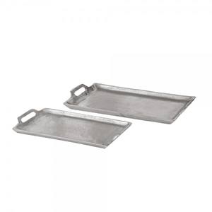 เงินนิกเกิลชุบอลูมิเนียมที่ให้บริการถาดสำหรับโรงแรมและบ้านเครื่องใช้ในครัวอาหารที่ให้บริการอาหารเย็นถาดที่มีแหวนจับ - Product Image 6