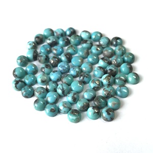 Vivaaz gemas 4mm turquesa Natural piedra trasera plana grado AAA forma suave 5mm cabujón IGI certificado semiprecioso Suelto - Product Image 3