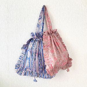 Sac Jhola léger pour femme, imprimé à la main, résistant à l'eau, avec fermeture éclair, pour usage quotidien estival, en nylon et cuir, lavable - Product Image 2