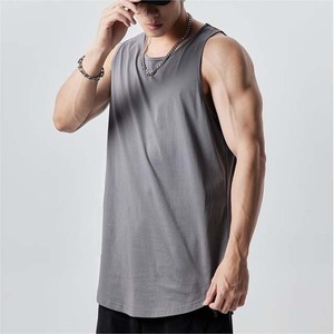 เสื้อกล้ามผู้ชายสีเทา คอกลม ผ้าถัก สีพื้น สไตล์สปอร์ต ผ้าฝ้าย 100% แห้งเร็ว ระบายอากาศได้ดี - Product Image 5