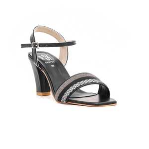 Black FN5709 <b>Heeled</b> <b>Sandal</b> with Fancy Detail - Product Image 2