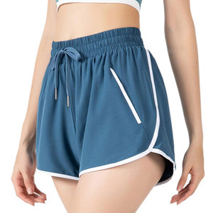 Short de gymnastique pour femmes Short de course d'entraînement 100% Polyester taille haute respirant entraînement taille élastique Sports Yoga Shorts pour femmes - Product Image 3