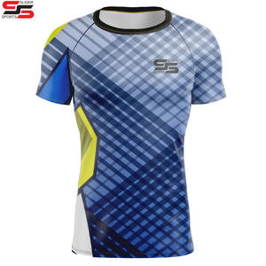 Spandex imprimé par sublimation Bjj chemises et hauts de compression à séchage rapide pour hommes chemise de combat à manches courtes Rash Guard MMA - Product Image 6