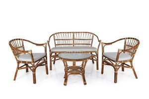FLADEO Handmade Rattan/<b>Wicker</b> Modular Comfortable Asian Antique Chair <b>Coffee</b> <b>Table</b> Set Classic Apartment Outdoor Living Design - Product Image 2