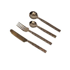 Ensemble de cuillères à dîner en acier inoxydable découpées au laser Ustensiles finis en laiton Cuillère Fourchette Couteau Outil de service - Product Image 1