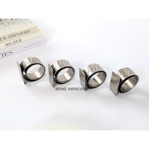 แหวนรองผ้าเช็ดปากโลหะชุบเงิน เป็นมิตรกับสิ่งแวดล้อม ดีไซน์คลาสสิก สำหรับงานแต่งงานและโอกาสอื่นๆ ทำด้วยมือ ปรับแต่งได้ ทันสมัย มีสไตล์ - Product Image 4