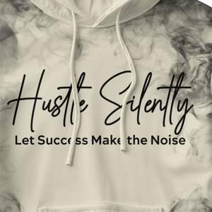 Custom <b>Men's</b> Winter Streetwear Fleece Hoodie Hustle <b>Silently</b> Premium Smoke Print Pullover Casual Gym Fashion Wear Quick Dry - Product Image 2