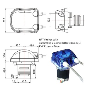 Bomba peristáltica de paso ajustable para laboratorio, máquina de cóctel y Acuario, 0,1 ~ 140ml/min, 24V - Product Image 4