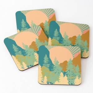 Lasts Design Multi Color Wood <b>Coasters</b> Over Printed Tea Serving <b>Coasters</b> 4 Pieces <b>Set</b> Hot Selling Home <b>and</b> Kitchen - Product Image 1