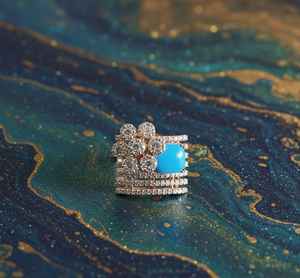 แหวนเงินแท้ 925 ประดับเพชรโมอิสซาไนต์สีน้ำเงิน ดีไซน์ทันสมัย ขายดีที่สุด - Product Image 1