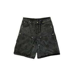 3D en relieve hombres Streetwear pantalones cortos moda holgados hombres trabajo medio pantalones sueltos mejor proveedor 2025 - Product Image 1