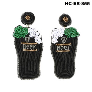 Pendientes de cuentas inspirados en diseñador elegante con cuentas de vidrio accesorio decorativo Ideal para mujeres para Navidad Halloween - Product Image 4