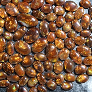 Ágata de fuego mexicana, cabujón liso, piedra preciosa suelta, cabujón de ágata de fuego Natural, forma ovalada, fabricación de joyas de todos los tamaños disponibles - Product Image 1