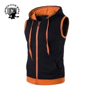 Custom <b>Men's</b> Summer Fitness Pullover <b>Hoodie</b>-<b>Sleeveless</b> Fleece Polyester/Cotton Quick Dry Breathable Gym Workout Wear - Product Image 4