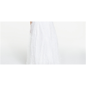 Abito da donna bianco in chiffon floreale trasparente senza maniche con scollo all'americana, lunghezza intera, vestibilità formale, linea ad A, taglia 9/10 - Product Image 6