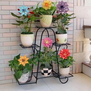 Gardening Iron Flower Rack Balcony Outdoor Potted Iron Flower <b>Stand</b> Plant Storage <b>Stand</b> <b>Backdrop</b> <b>Stand</b> Metal - Product Image 1