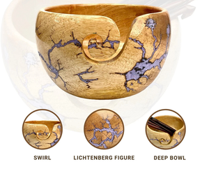 ชามไหมพรมสำหรับถักลายไม้โรสวูดทำด้วยมือและดีไซน์เรซินสำหรับถัก - Product Image 1