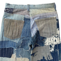 Fabricant de jeans sur mesure, jeans évasés à patchs pour hommes