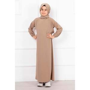 Vestido de Oración Infantil con Hijab Chal Beige - Product Image 5