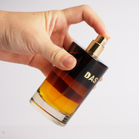 Flacon de parfum en verre cristallin de 50 ml, finition soyeuse bleu royal, haute clarté, avec boîte rigide pour importateurs