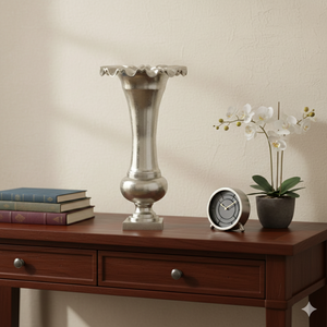 แจกันดอกไม้เงินโบราณดีไซน์วินเทจ งานละเอียดประณีต แจกันโลหะหรูหราสไตล์ยุโรป ของตกแต่งบ้านระดับไฮเอนด์ - Product Image 6