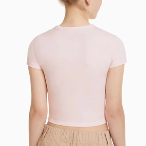 Offre Spéciale femmes T-Shirt entraînement parfait à manches courtes surdimensionné léger tenue décontracté couleur unie femmes T-Shirt - Product Image 4