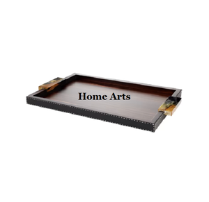 ถาดไม้ใส่อาหารพร้อมด้ามจับเรซินออกแบบยอดเยี่ยมถาดวางขนมวางวันที่ - Product Image 3