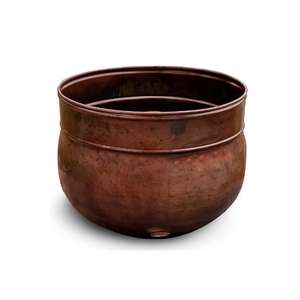 Bol à tuyau d'arrosage en métal finition cuivre antique avec couvercle pour l'arrosage des plantes à la maison et au jardin, bol décoratif en métal pour tuyau d'arrosage de jardin - Product Image 2